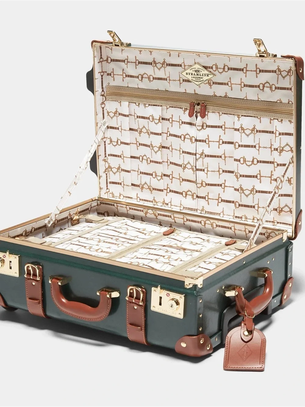 Orig $1100 NWT Steamline luggage Vintage-Style Rolling Carry-On